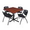 Cain Cain Square Table & Chair Set, Wood, Metal, Plastic Top, Cherry TB4848CH47BK - alternate 1